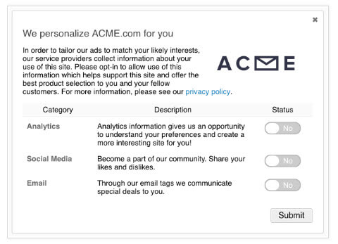 Consent Preferences Manager from Tealium