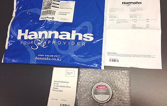 Hannahs package contents